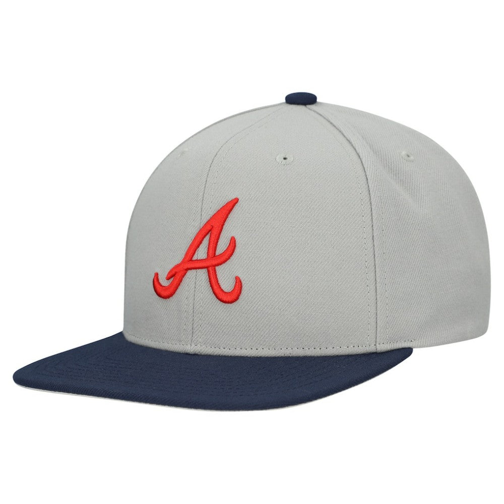 Atlanta Braves Mitchell & Ness Basic Flip Snapback Hat - Gray - Mitchell & Ness Sale