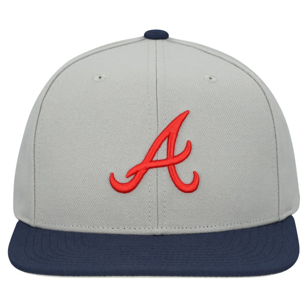 Atlanta Braves Mitchell & Ness Basic Flip Snapback Hat - Gray - Mitchell & Ness Sale