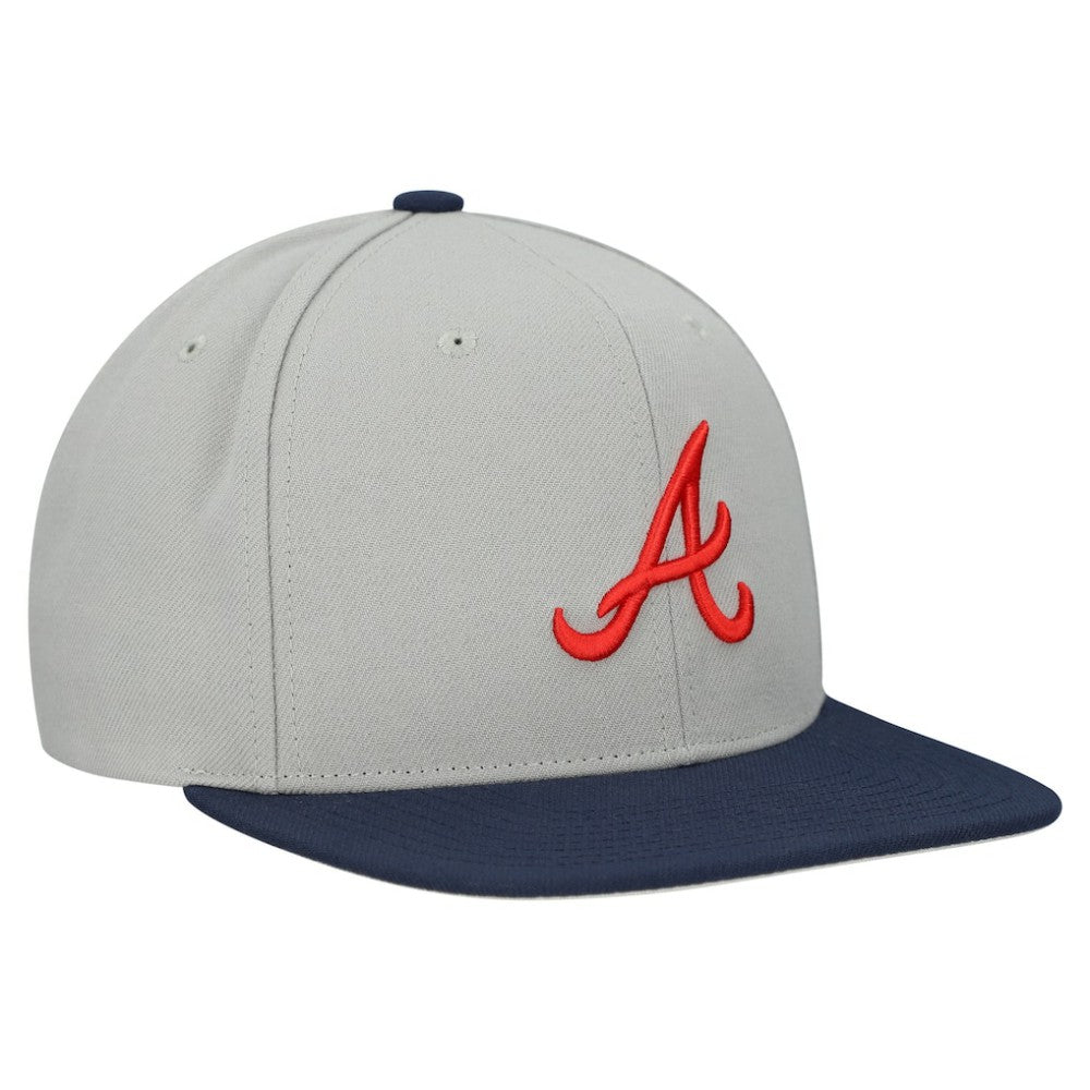 Atlanta Braves Mitchell & Ness Basic Flip Snapback Hat - Gray - Mitchell & Ness Sale
