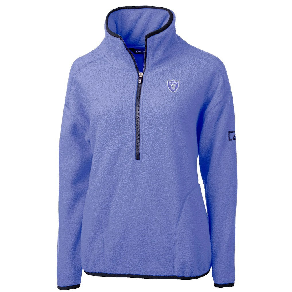Las Vegas Raiders Cutter & Buck Women's Cascade Eco Fleece Half-Zip Jacket Lavender