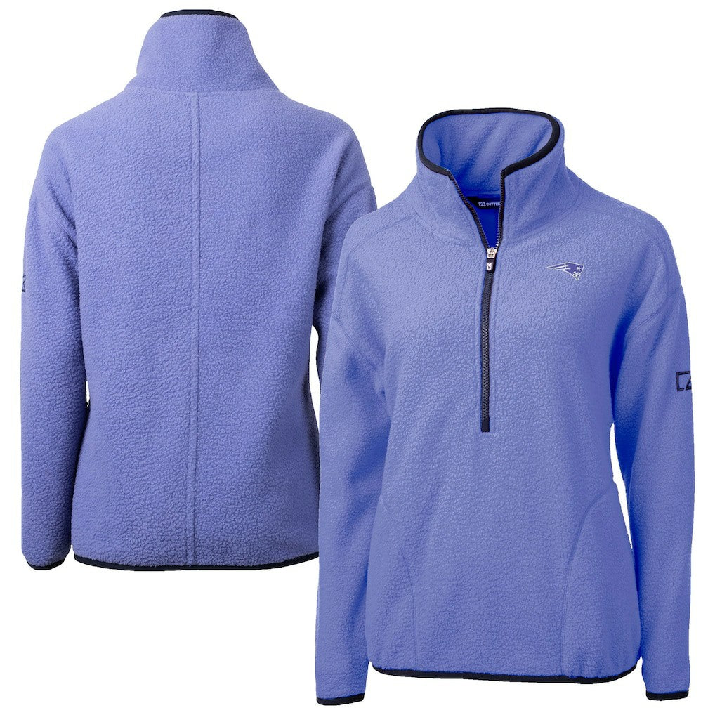 New England Patriots Cutter & Buck Women's Cascade Eco Fleece Half-Zip Jacket Lavender