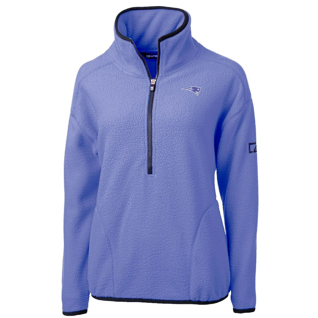 New England Patriots Cutter & Buck Women's Cascade Eco Fleece Half-Zip Jacket Lavender