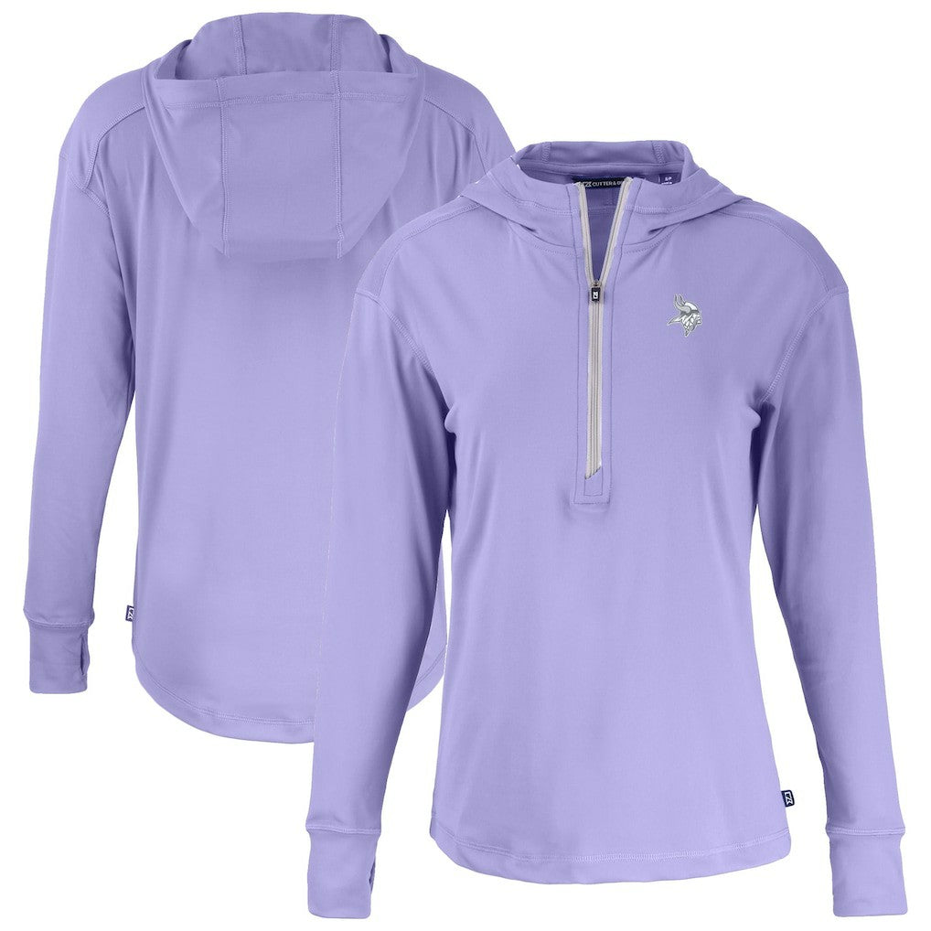 Minnesota Vikings Cutter & Buck Women's Daybreak Eco Recycled Half-Zip Hoodie Purple