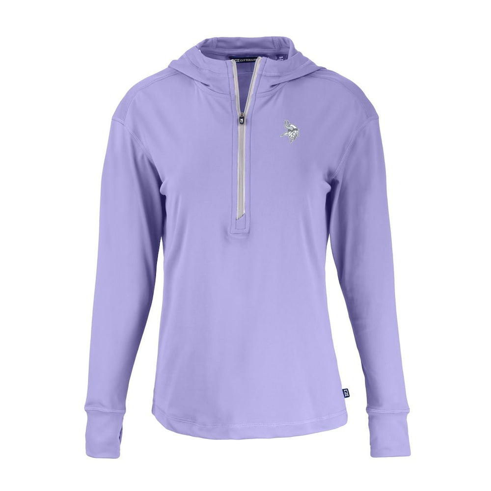 Minnesota Vikings Cutter & Buck Women's Daybreak Eco Recycled Half-Zip Hoodie Purple