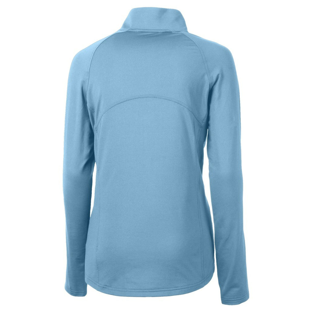 Denver Broncos Cutter & Buck Women's Adapt Eco Knit Stretch Recycled Half-Zip Top Powder Blue