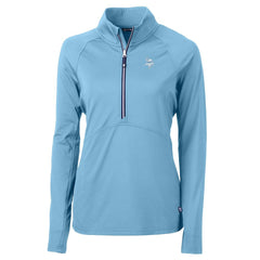 Minnesota Vikings Cutter & Buck Women's Adapt Eco Knit Stretch Recycled Half-Zip Top Powder Blue