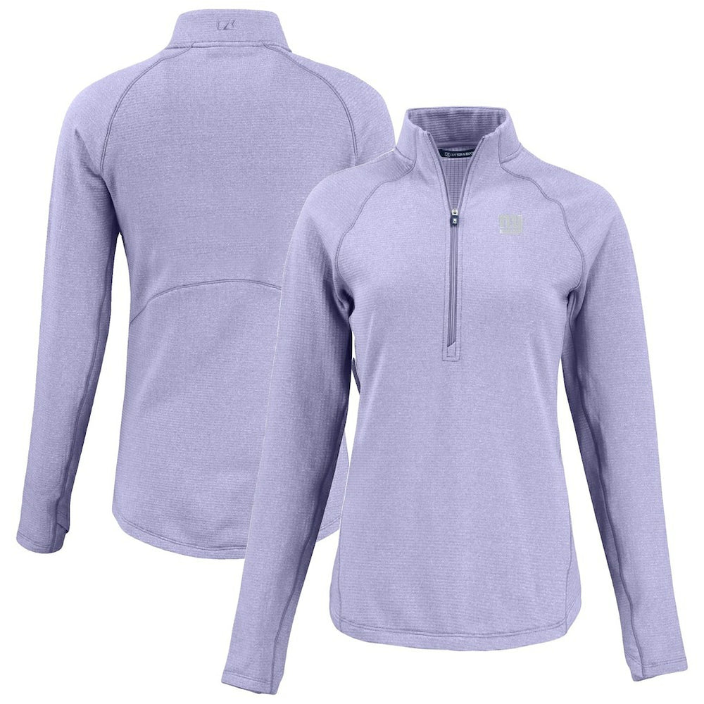 New York Giants Cutter & Buck Women's Peshastin Eco Fleece Recycled Half-Zip Top Purple
