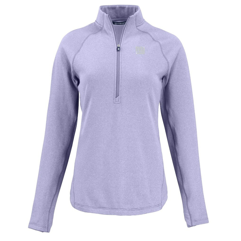New York Giants Cutter & Buck Women's Peshastin Eco Fleece Recycled Half-Zip Top Purple