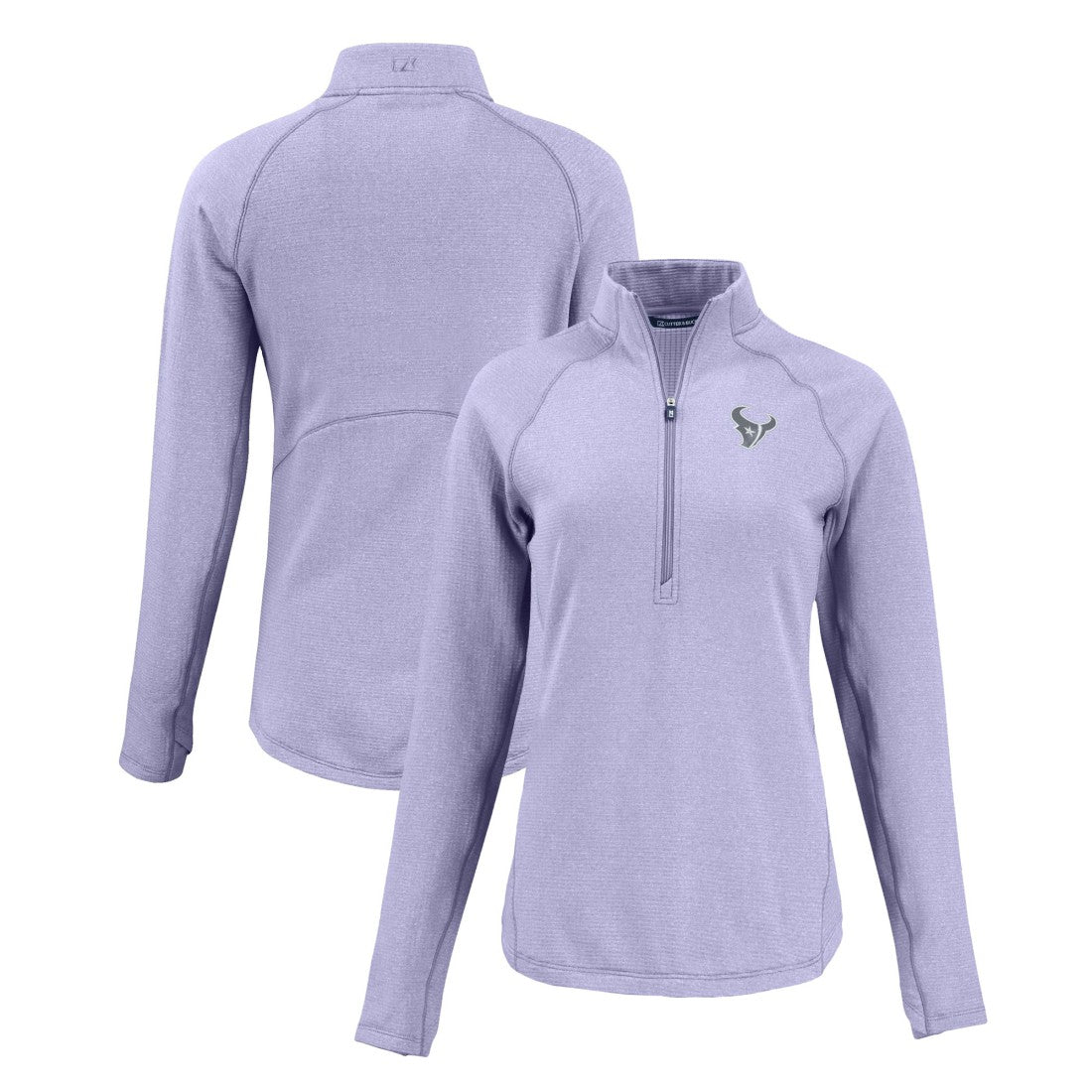 Houston Texans Cutter & Buck Women's Peshastin Eco Fleece Recycled Half-Zip Top Purple