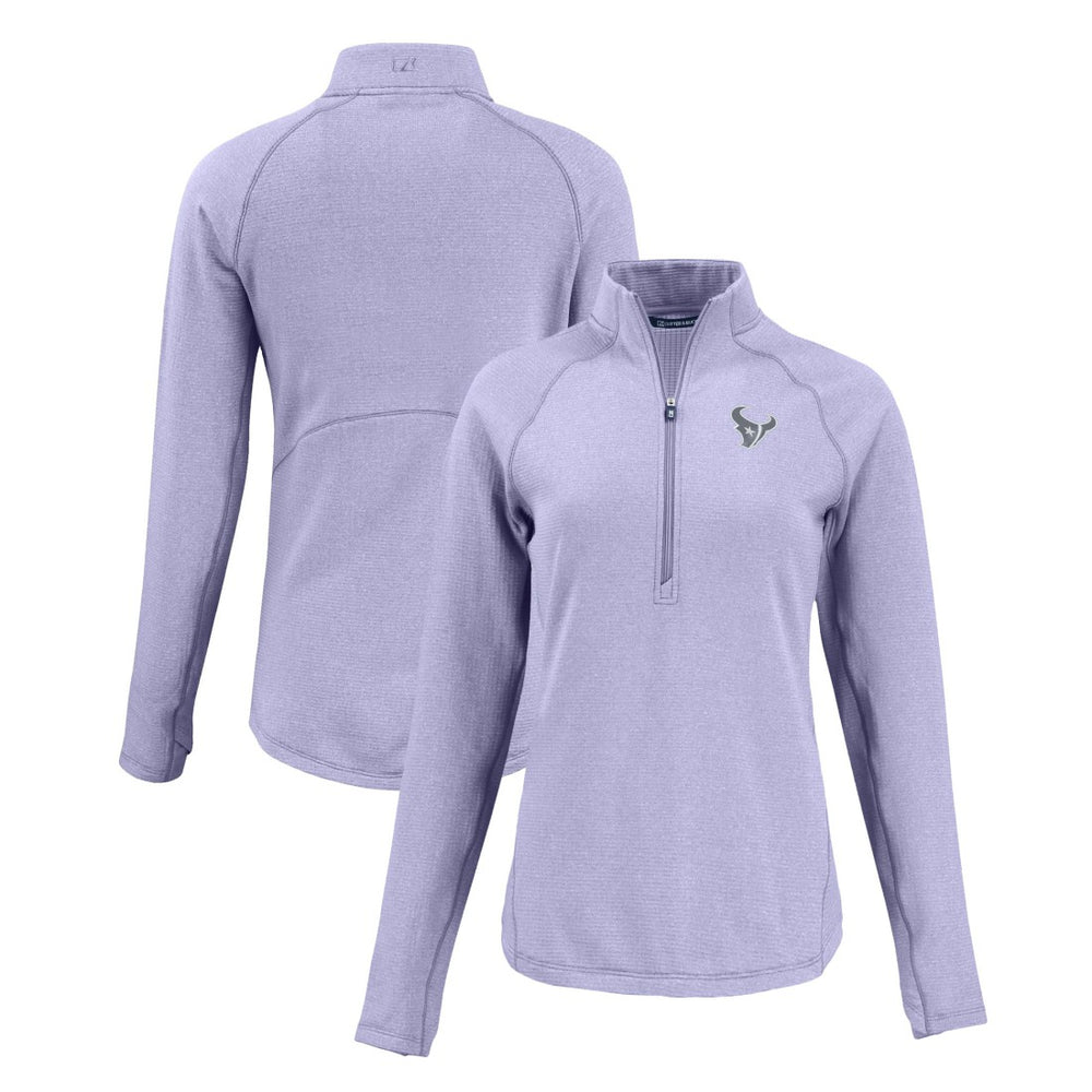 Houston Texans Cutter & Buck Women's Peshastin Eco Fleece Recycled Half-Zip Top Purple