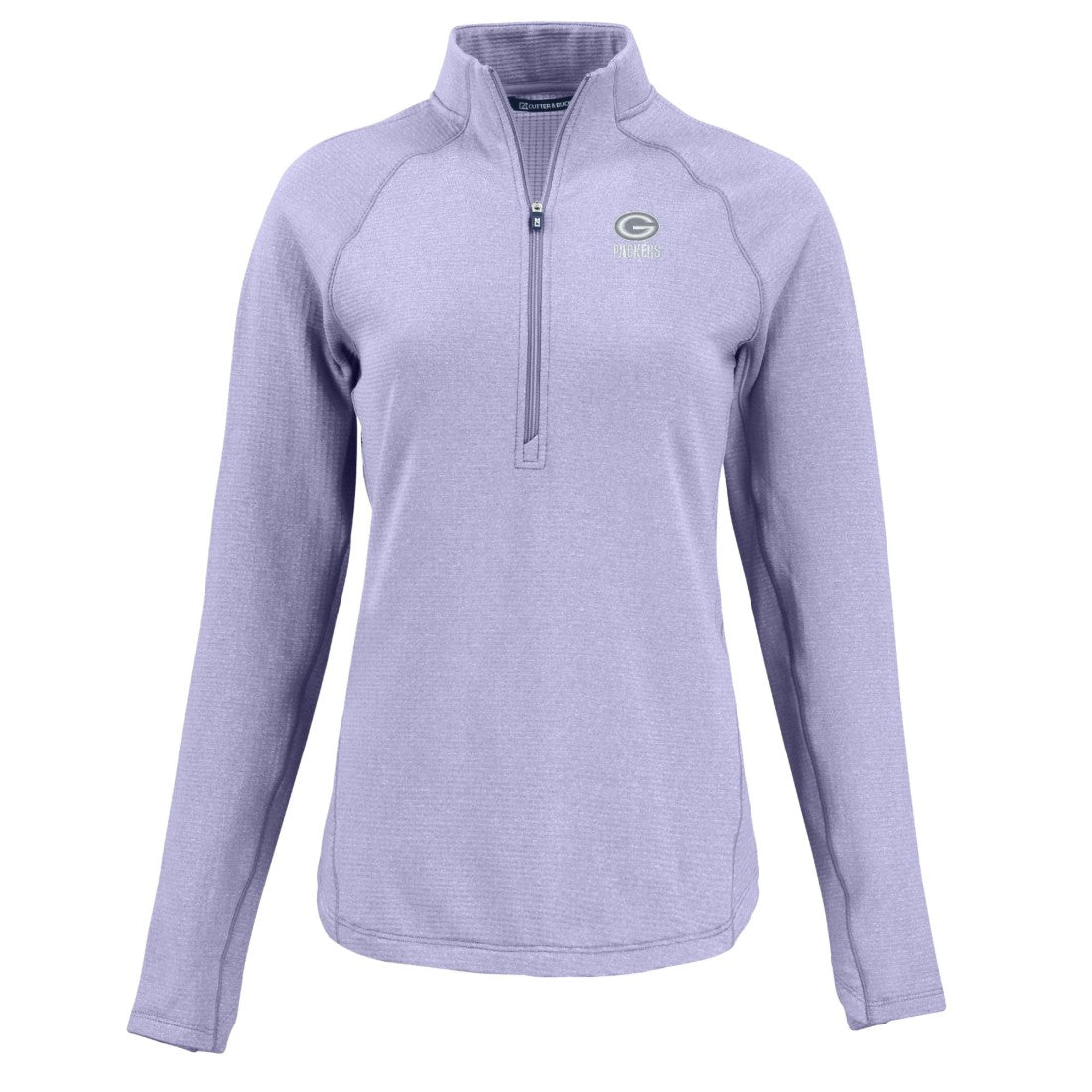 Green Bay Packers Cutter & Buck Women's Peshastin Eco Fleece Recycled Half-Zip Top Purple