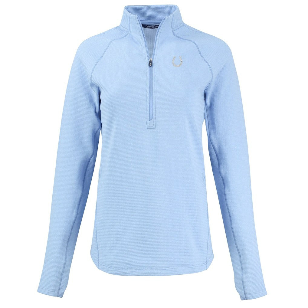 Indianapolis Colts Cutter & Buck Women's Peshastin Eco Fleece Recycled Half-Zip Top Powder Blue