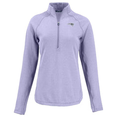 New England Patriots Cutter & Buck Women's Peshastin Eco Fleece Recycled Half-Zip Top Purple