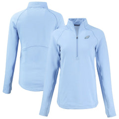 Philadelphia Eagles Cutter & Buck Women's Peshastin Eco Fleece Recycled Half-Zip Top Powder Blue