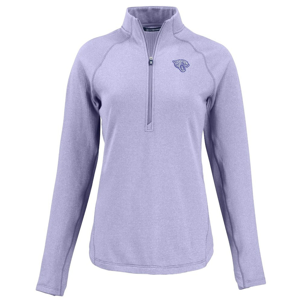 Jacksonville Jaguars Cutter & Buck Women's Peshastin Eco Fleece Recycled Half-Zip Top Purple
