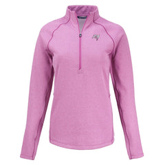 Tampa Bay Buccaneers Cutter & Buck Women's Peshastin Eco Fleece Recycled Half-Zip Top Pink