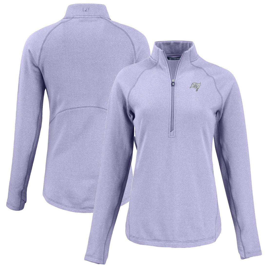 Tampa Bay Buccaneers Cutter & Buck Women's Peshastin Eco Fleece Recycled Half-Zip Top Purple