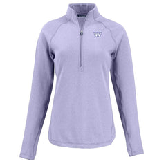 Washington Commanders Cutter & Buck Women's Peshastin Eco Fleece Recycled Half-Zip Top Purple