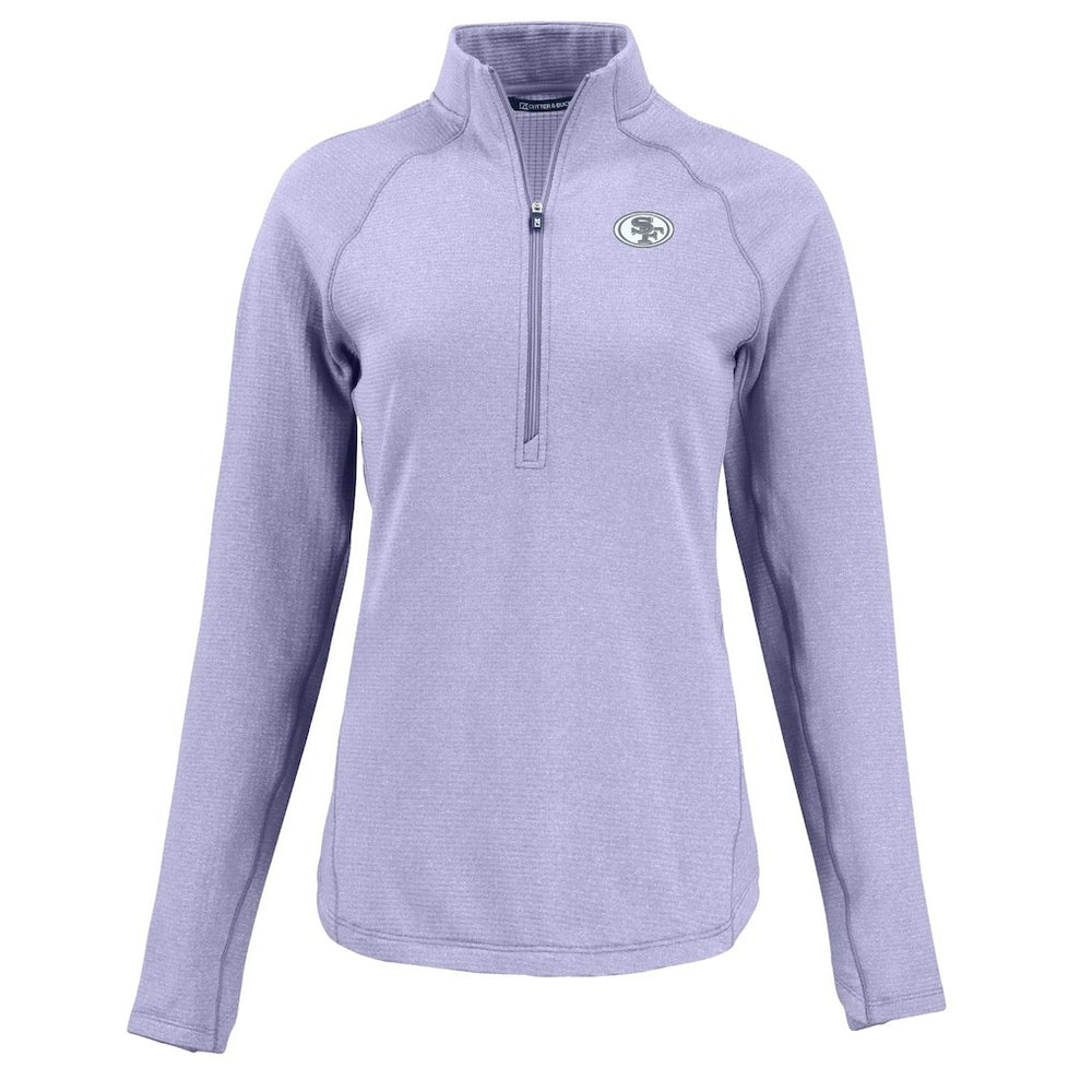 San Francisco 49ers Cutter & Buck Women's Peshastin Eco Fleece Recycled Half-Zip Top Purple