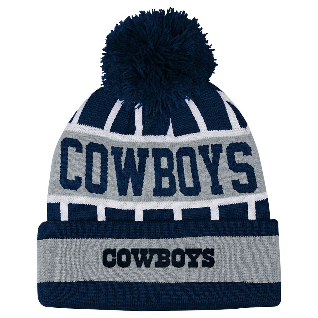 Dallas Cowboys Outerstuff Youth Go Fast Cuffed Knit Hat with Pom Navy