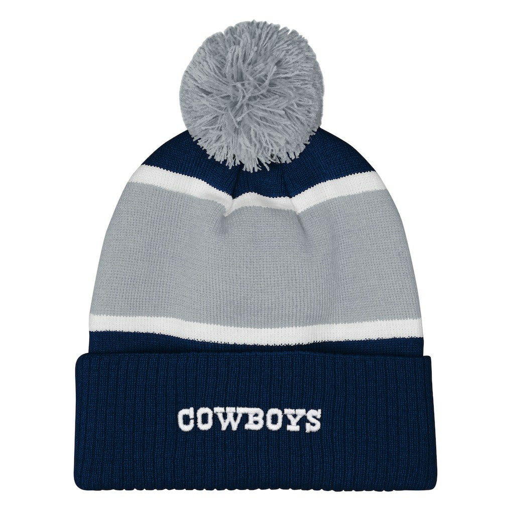 Dallas Cowboys Outerstuff Girls Youth Let's Play Cuffed Knit Hat with Pom Navy