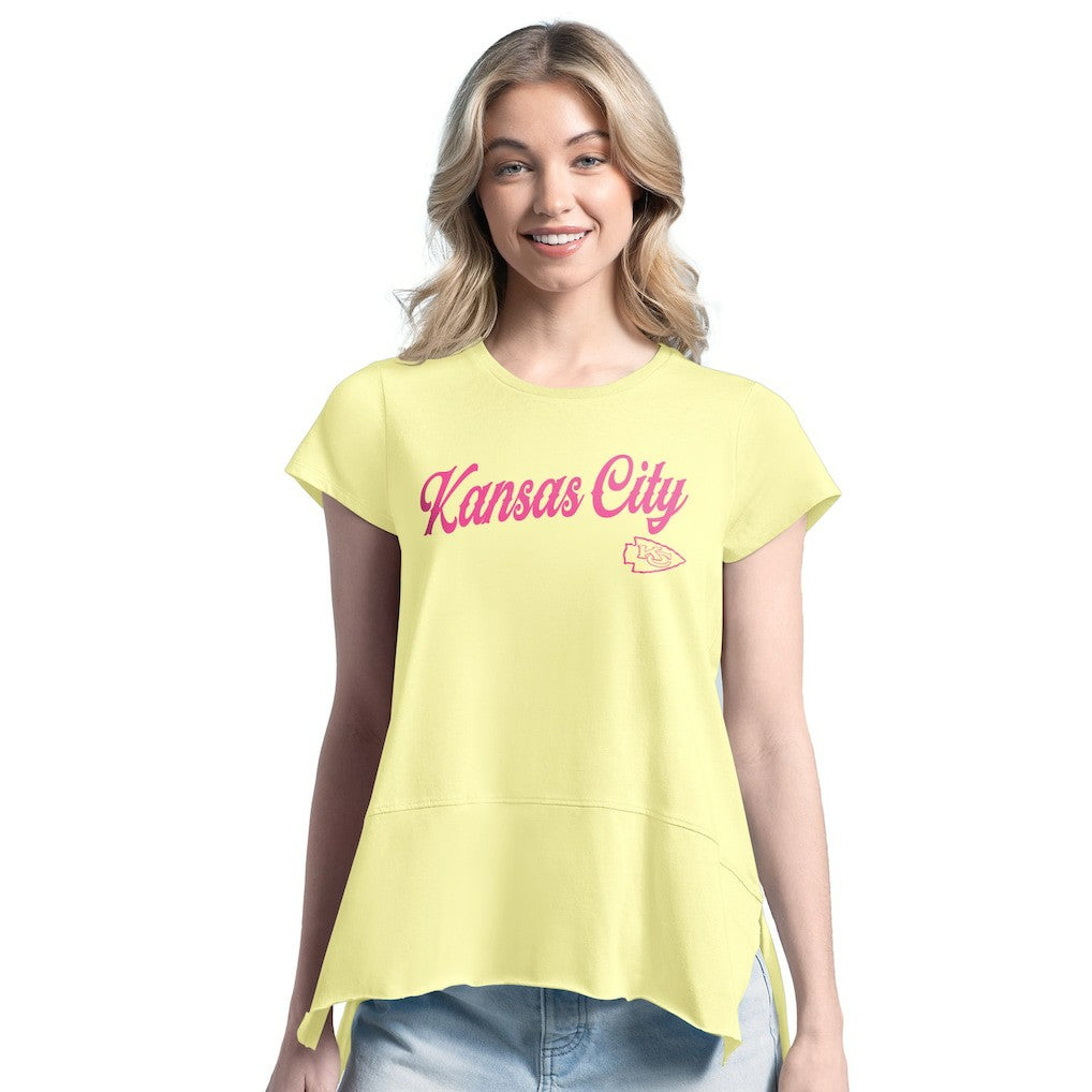 Kansas City Chiefs Margaritaville Women's Gametime Is Paradise T-Shirt Yellow