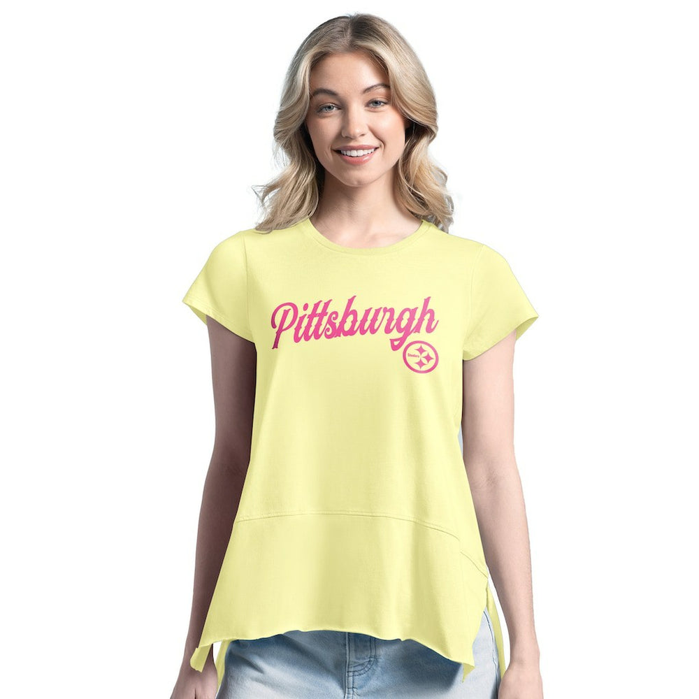 Pittsburgh Steelers Margaritaville Women's Gametime Is Paradise T-Shirt Yellow