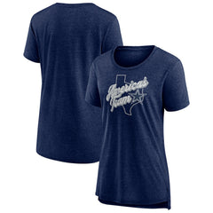 Dallas Cowboys Women's First Down Distressed Tri-Blend T-Shirt Navy