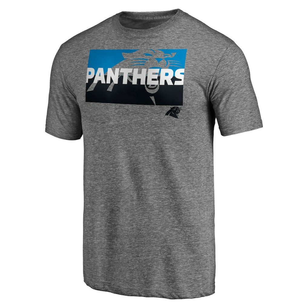 Carolina Panthers Square Off Tri-Blend T-Shirt Heather Gray