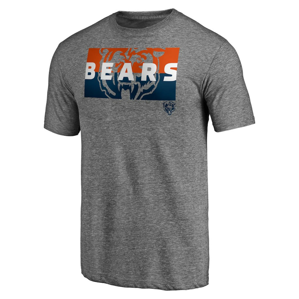 Chicago Bears Square Off Tri-Blend T-Shirt Heather Gray