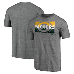 Green Bay Packers Square Off Tri-Blend T-Shirt Heather Gray