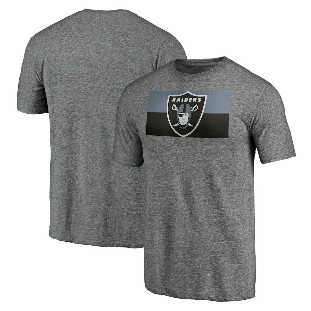Las Vegas Raiders Square Off Tri-Blend T-Shirt Heather Gray