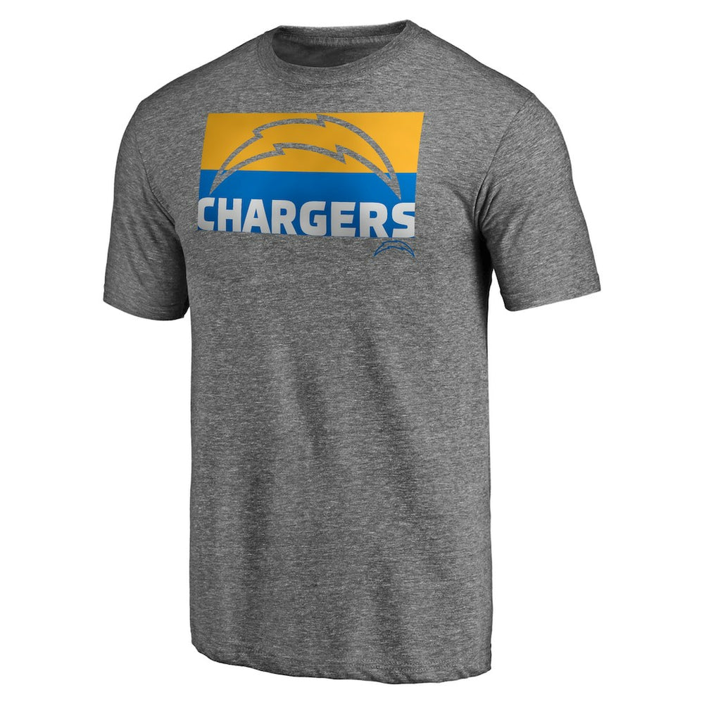 Los Angeles Chargers Square Off Tri-Blend T-Shirt Heather Gray