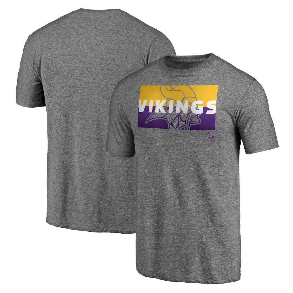 Minnesota Vikings Square Off Tri-Blend T-Shirt Heather Gray