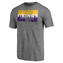 Minnesota Vikings Square Off Tri-Blend T-Shirt Heather Gray