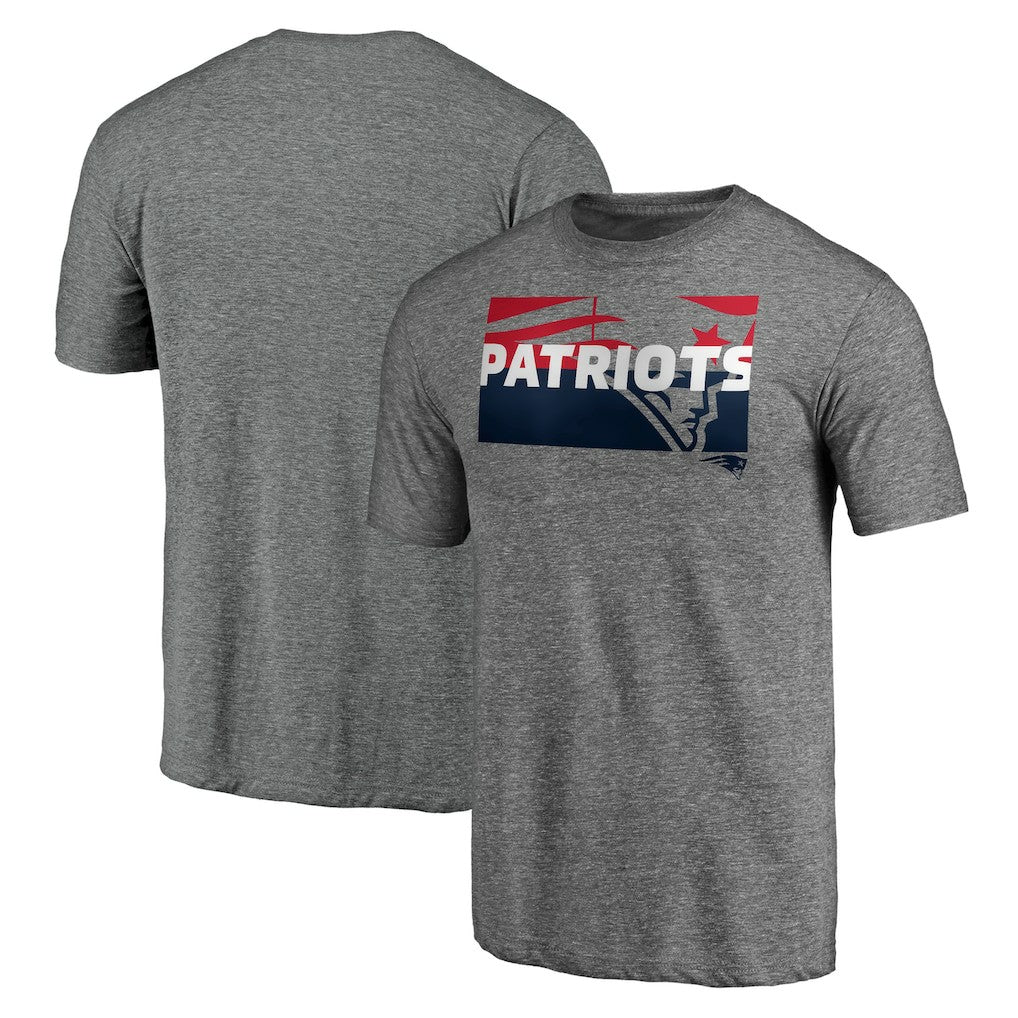 New England Patriots Square Off Tri-Blend T-Shirt Heather Gray
