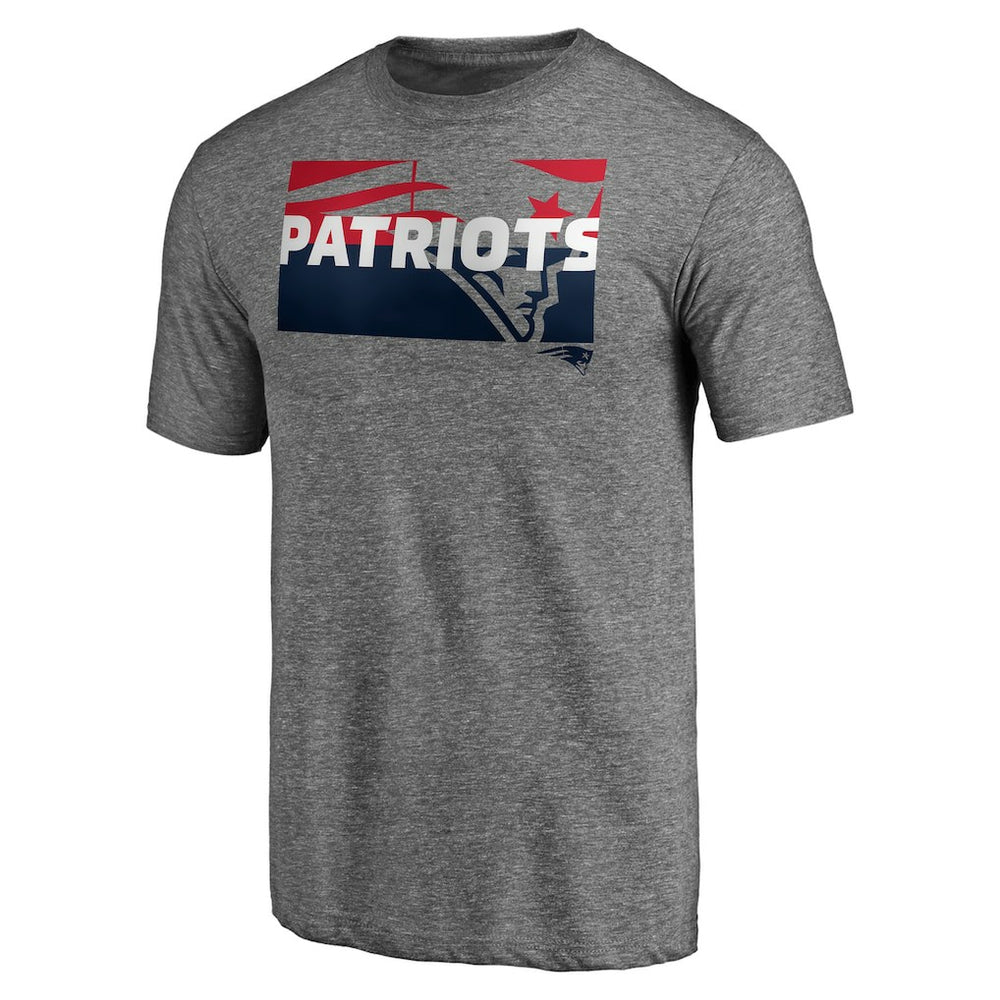 New England Patriots Square Off Tri-Blend T-Shirt Heather Gray