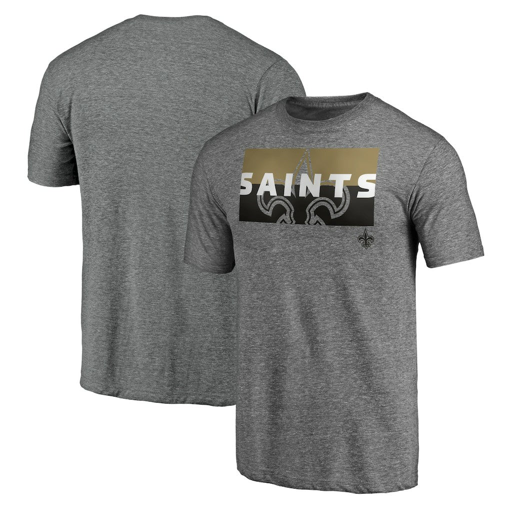 New Orleans Saints Square Off Tri-Blend T-Shirt Heather Gray