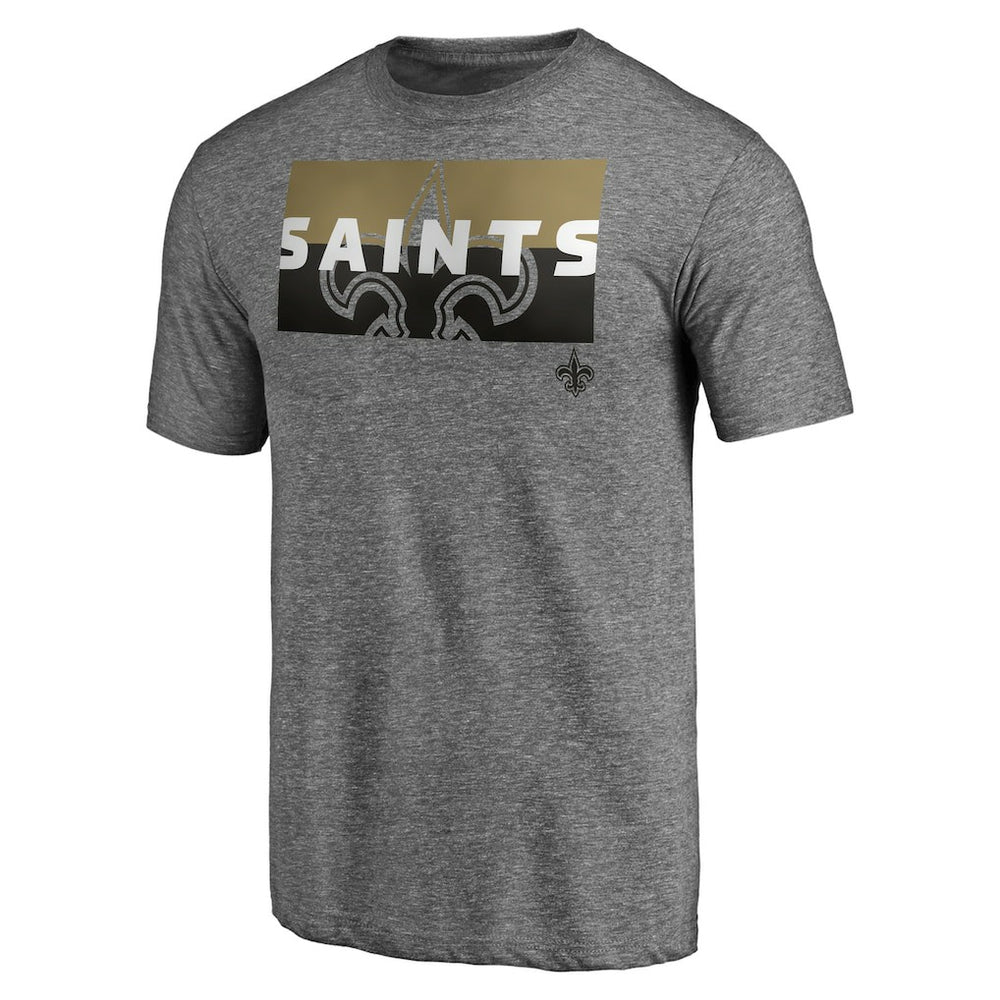 New Orleans Saints Square Off Tri-Blend T-Shirt Heather Gray