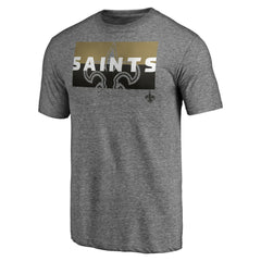 New Orleans Saints Square Off Tri-Blend T-Shirt Heather Gray