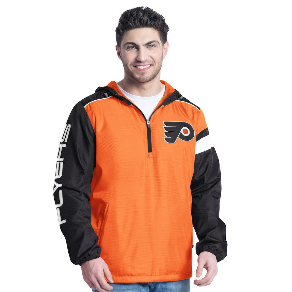 Philadelphia Flyers G-III Sports by Carl Banks Lateral Half-Zip Hoodie Jacket - Orange/Black - NHL 202575831