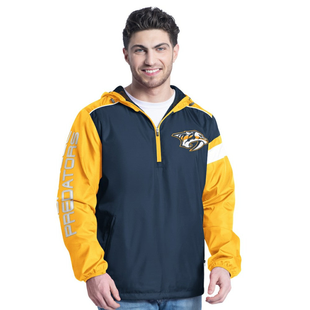Nashville Predators G-III Sports by Carl Banks Lateral Half-Zip Hoodie Jacket - Navy/Gold - NHL 202575835