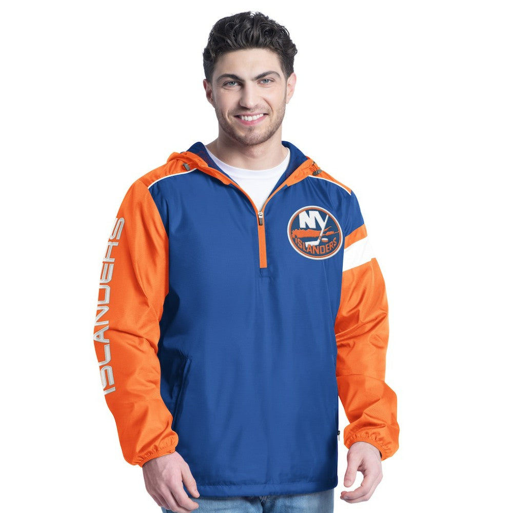 New York Islanders G-III Sports by Carl Banks Lateral Half-Zip Hoodie Jacket - Royal/Orange - NHL 202575836