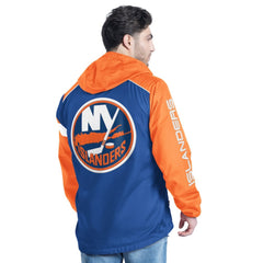 New York Islanders G-III Sports by Carl Banks Lateral Half-Zip Hoodie Jacket - Royal/Orange - NHL 202575836