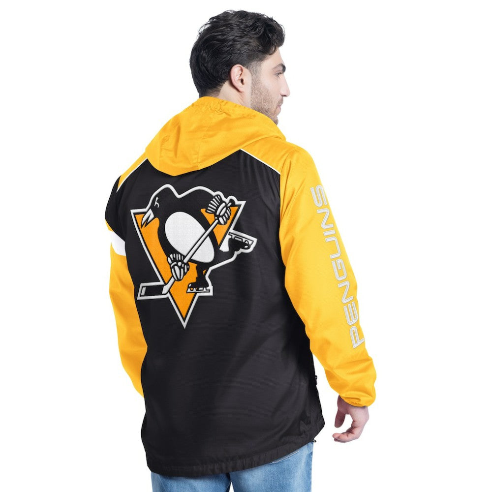 Pittsburgh Penguins G-III Sports by Carl Banks Lateral Half-Zip Hoodie Jacket - Black/Gold - NHL 202575838