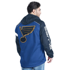 St. Louis Blues G-III Sports by Carl Banks Lateral Half-Zip Hoodie Jacket - Blue/Navy - NHL 202575840