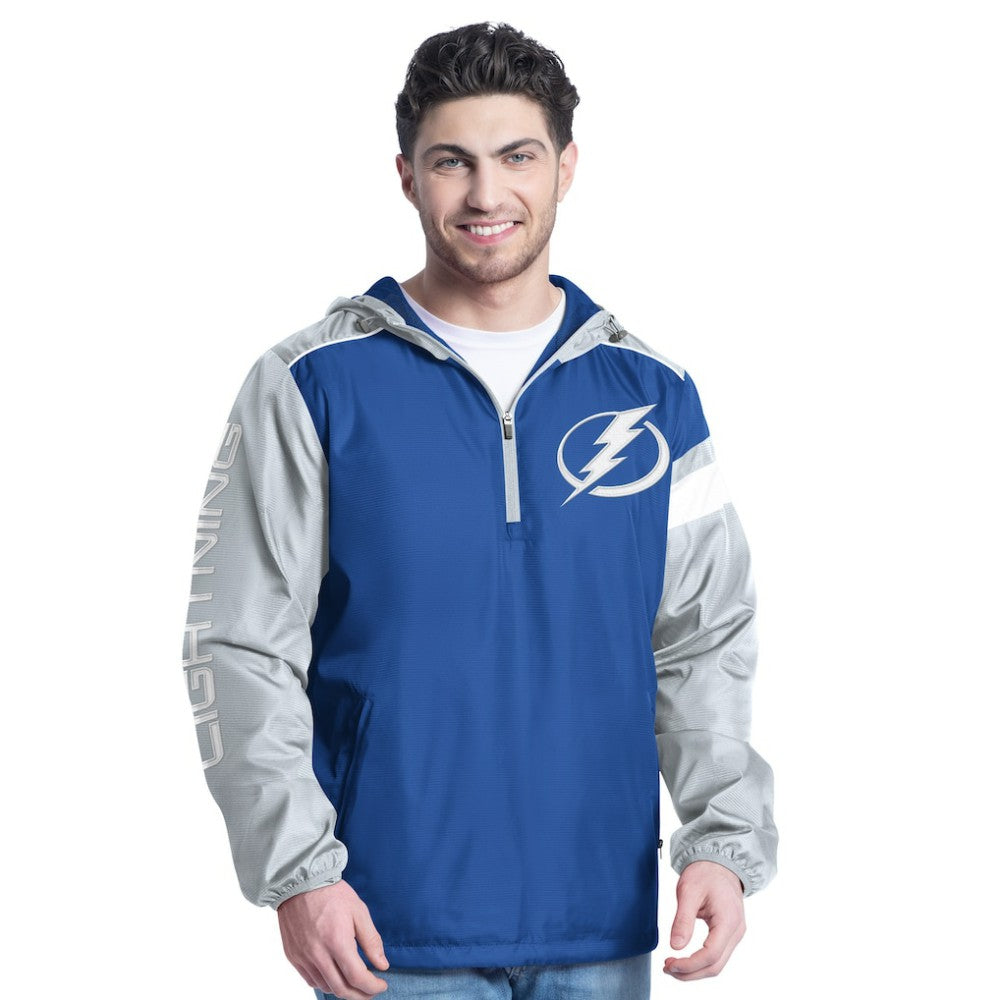 Tampa Bay Lightning G-III Sports by Carl Banks Lateral Half-Zip Hoodie Jacket - Blue/Gray - NHL 202575842