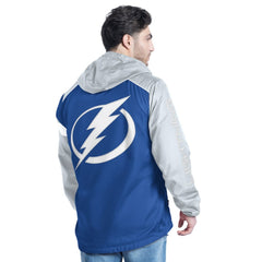 Tampa Bay Lightning G-III Sports by Carl Banks Lateral Half-Zip Hoodie Jacket - Blue/Gray - NHL 202575842