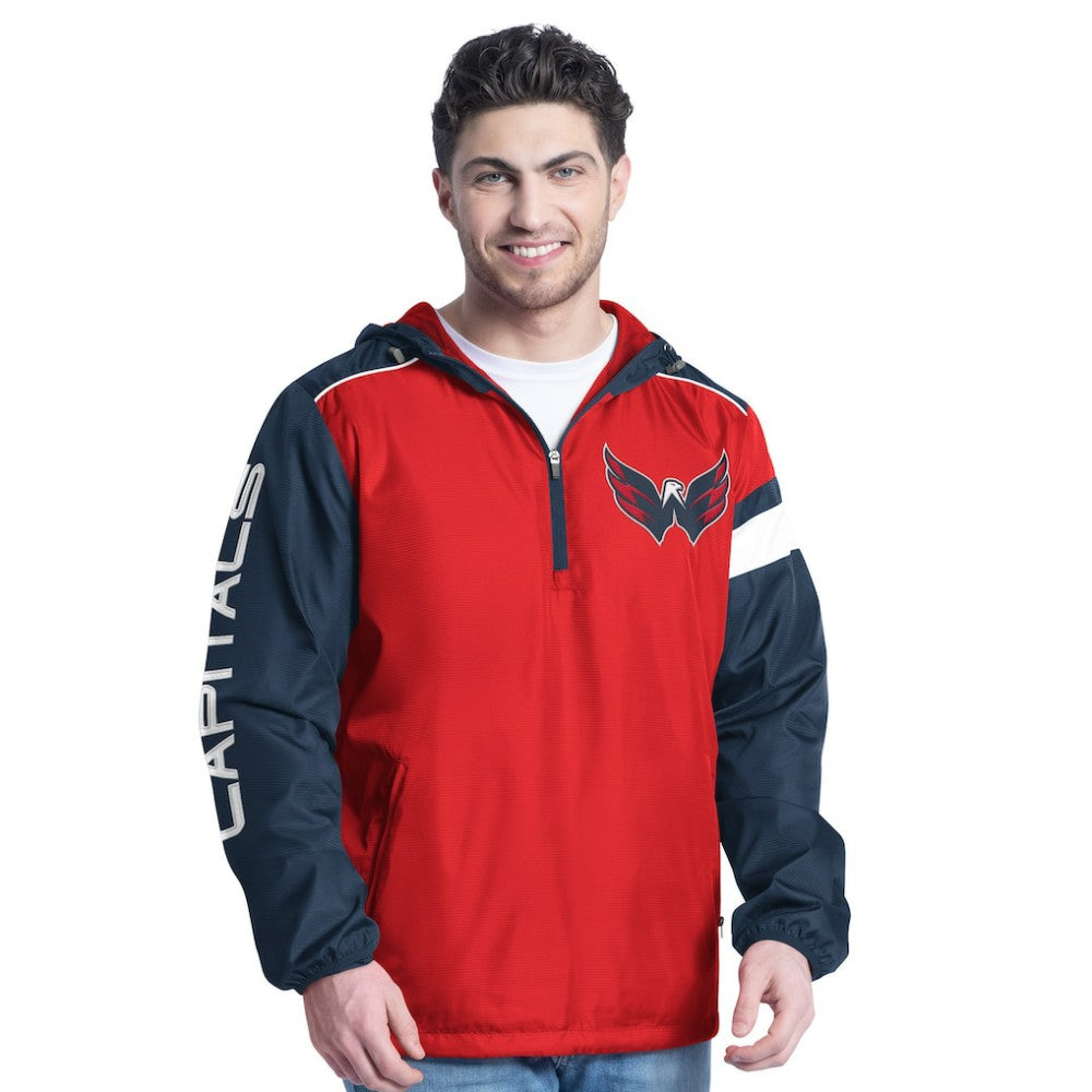 Washington Capitals G-III Sports by Carl Banks Lateral Half-Zip Hoodie Jacket - Red/Navy - NHL 202575844