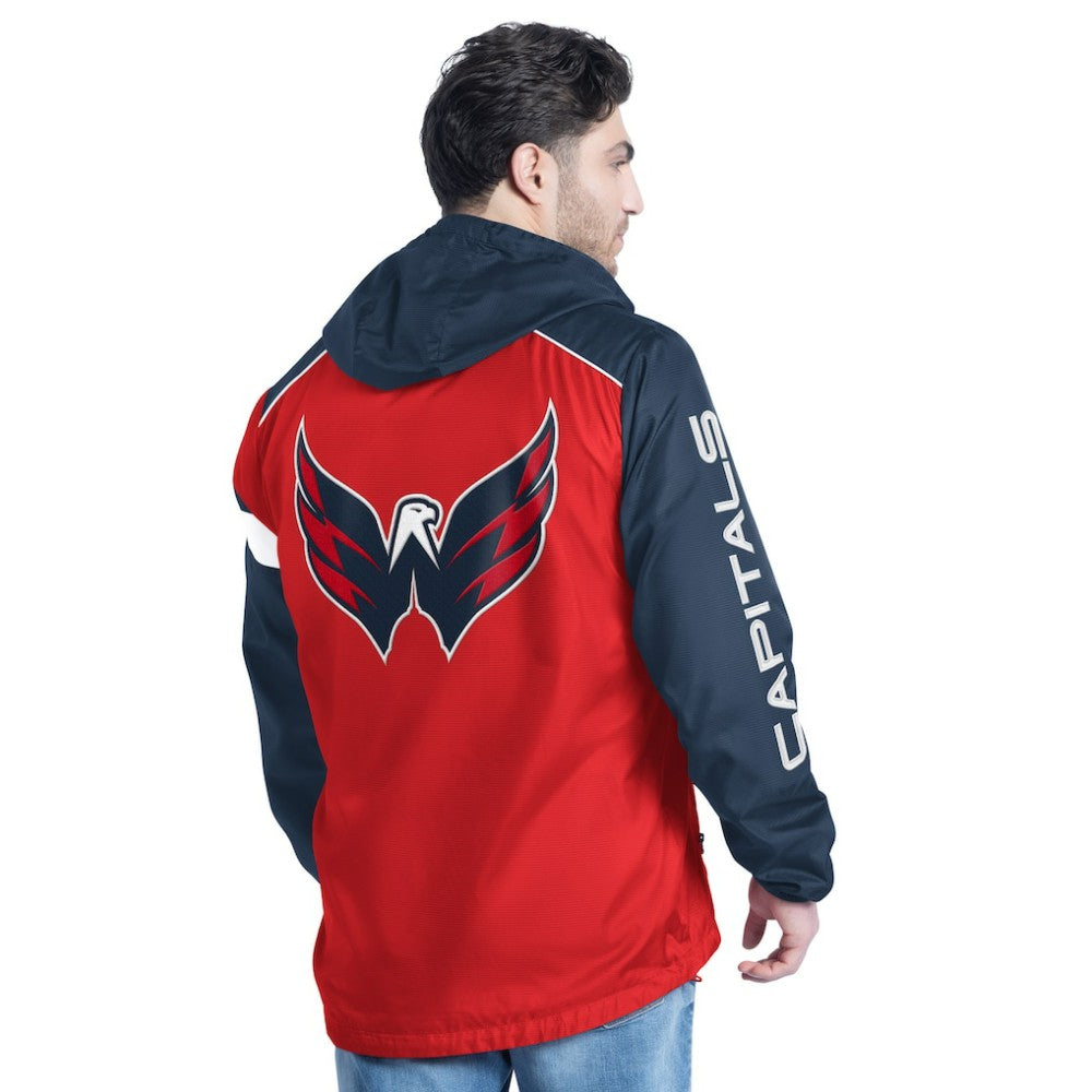 Washington Capitals G-III Sports by Carl Banks Lateral Half-Zip Hoodie Jacket - Red/Navy - NHL 202575844